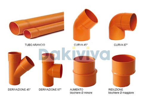 Tubi raccordi pvc arancio - e,